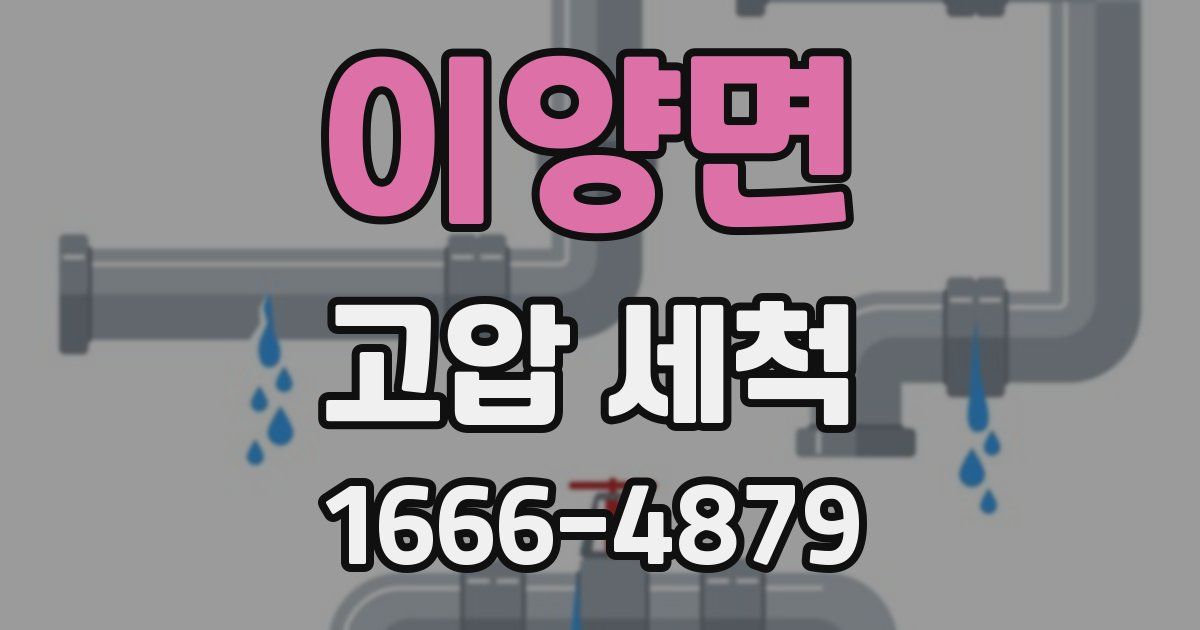 이양면 고압 세척