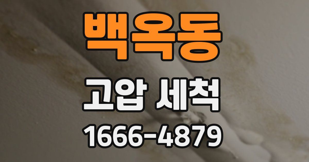 백옥동 고압 세척