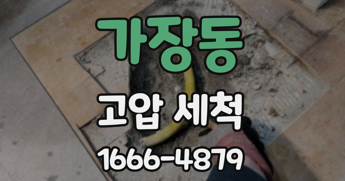 가장동 고압 세척