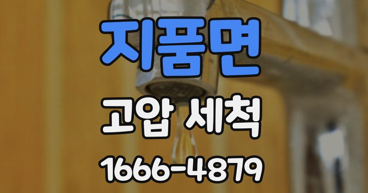 지품면 고압 세척