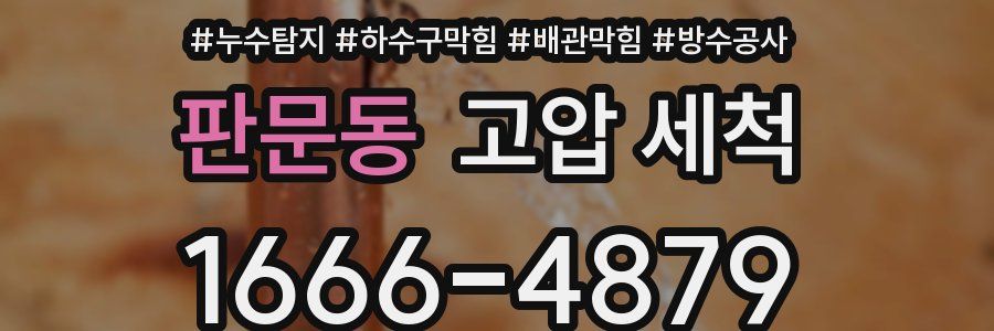 판문동 고압 세척