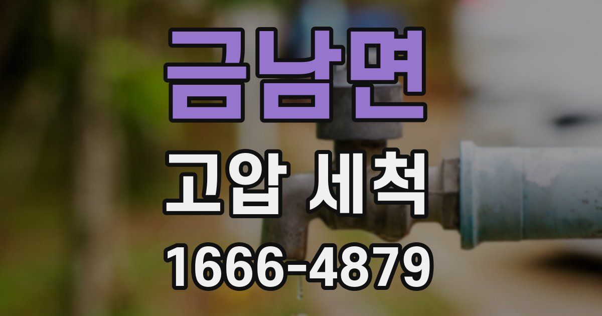 금남면 고압 세척