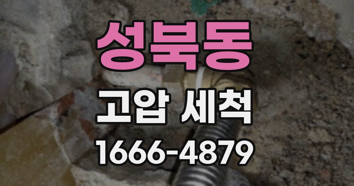 성북동 고압 세척