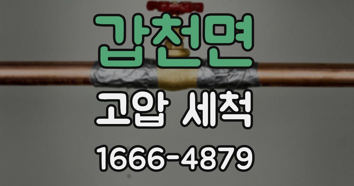 갑천면 고압 세척