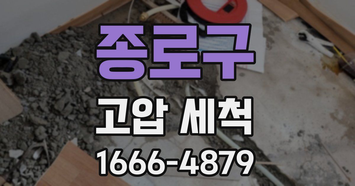 종로구 고압 세척