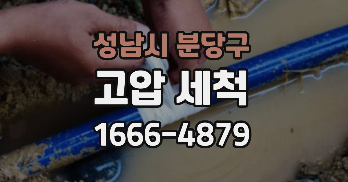 성남시 분당구 고압 세척