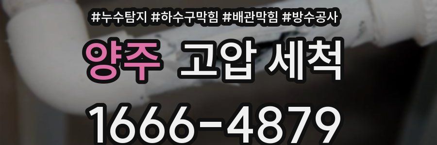 양주 고압 세척