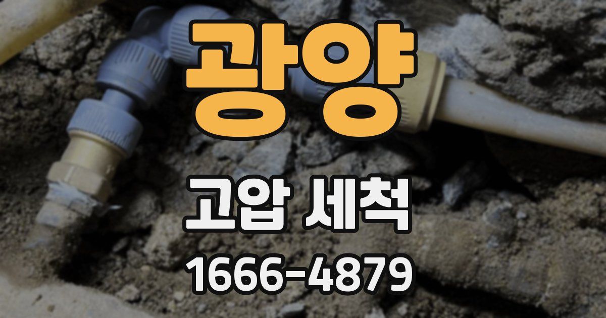광양 고압 세척