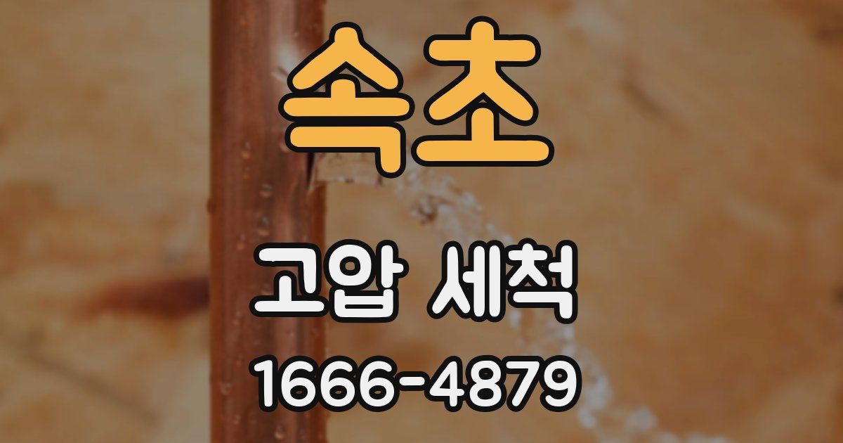 속초 고압 세척