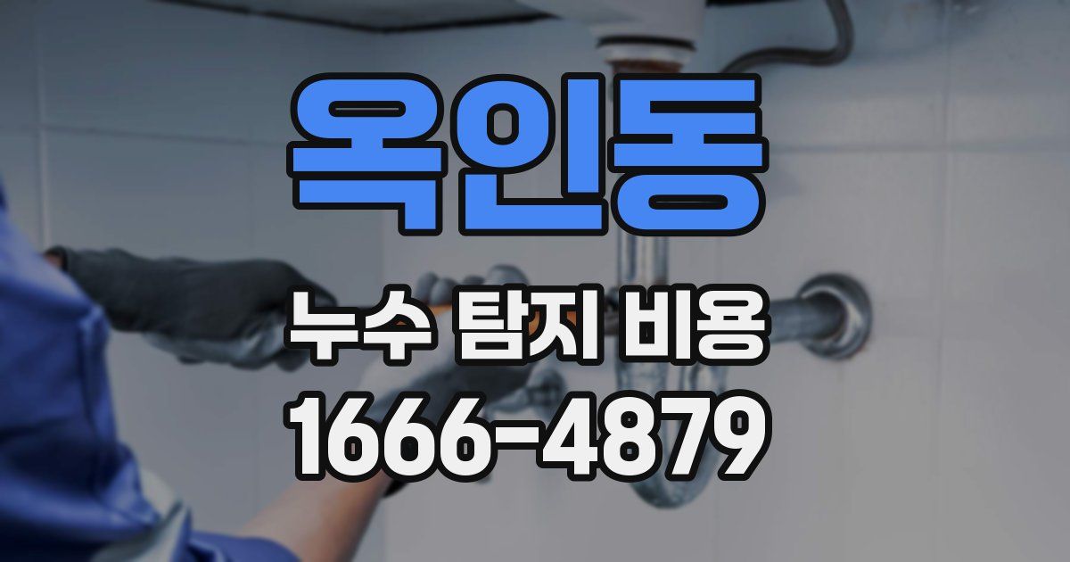 옥인동 누수 탐지 비용