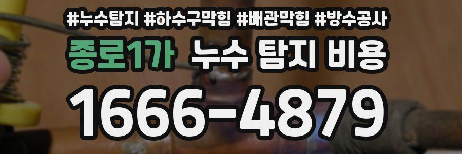 종로1가 누수 탐지 비용
