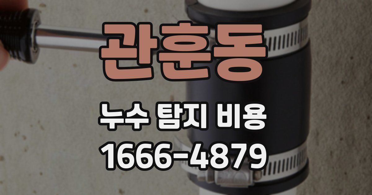 관훈동 누수 탐지 비용
