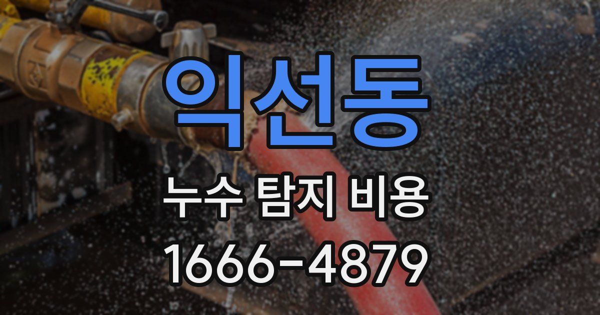 익선동 누수 탐지 비용
