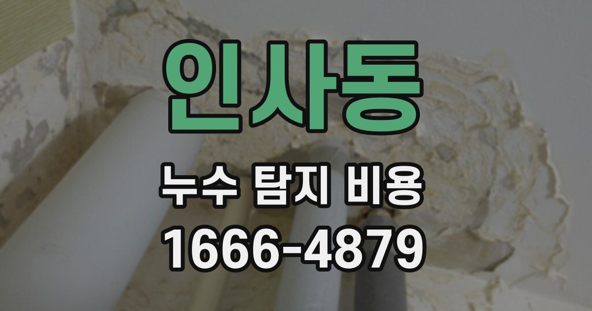 인사동 누수 탐지 비용