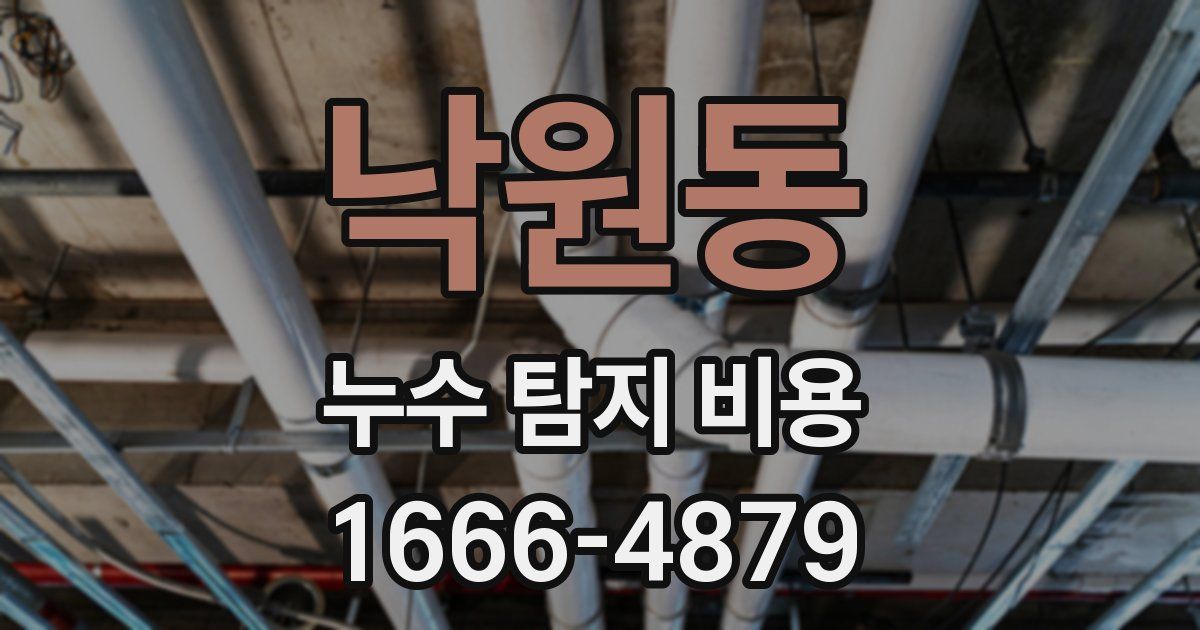 낙원동 누수 탐지 비용