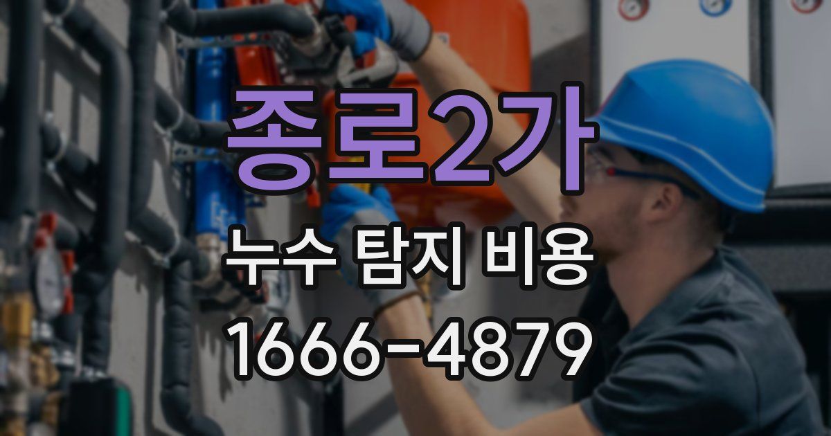 종로2가 누수 탐지 비용