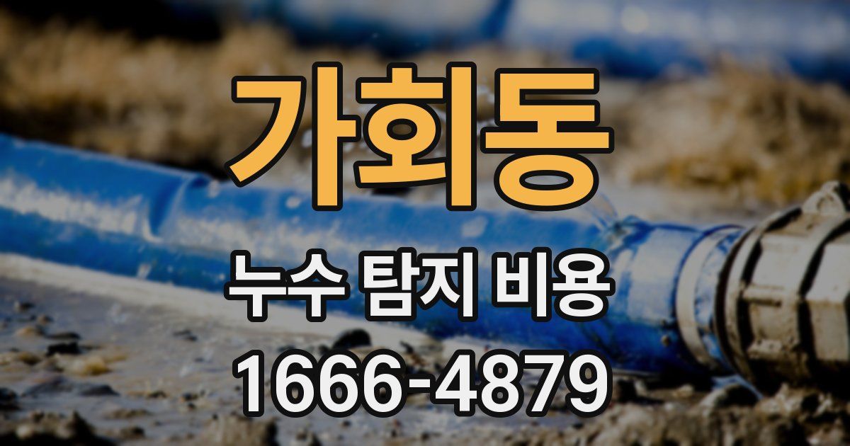 가회동 누수 탐지 비용