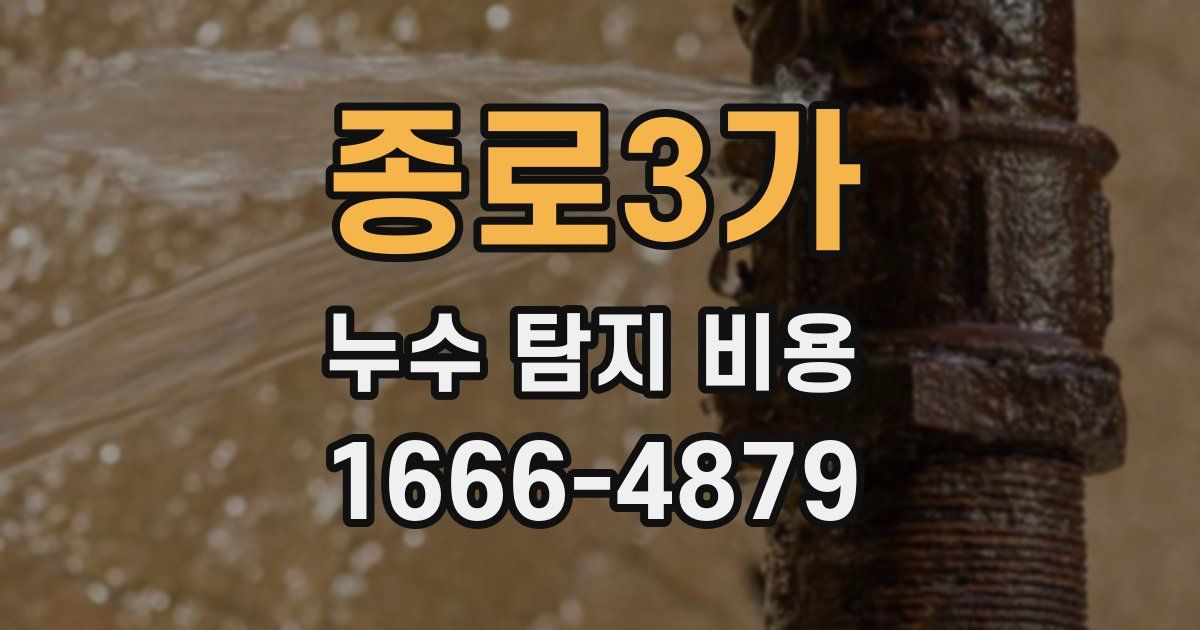 종로3가 누수 탐지 비용