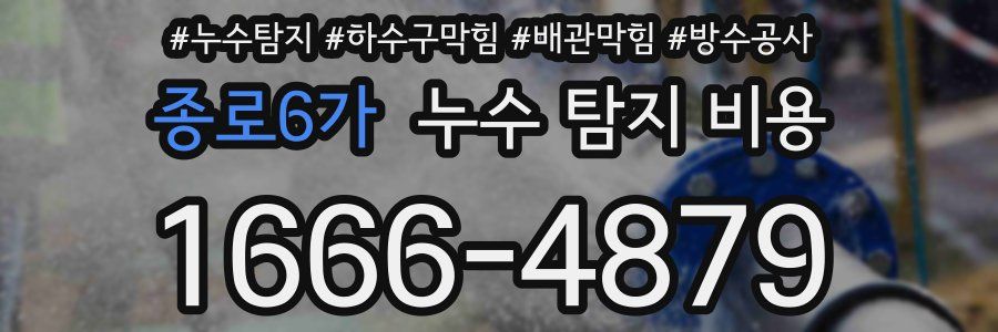 종로6가 누수 탐지 비용