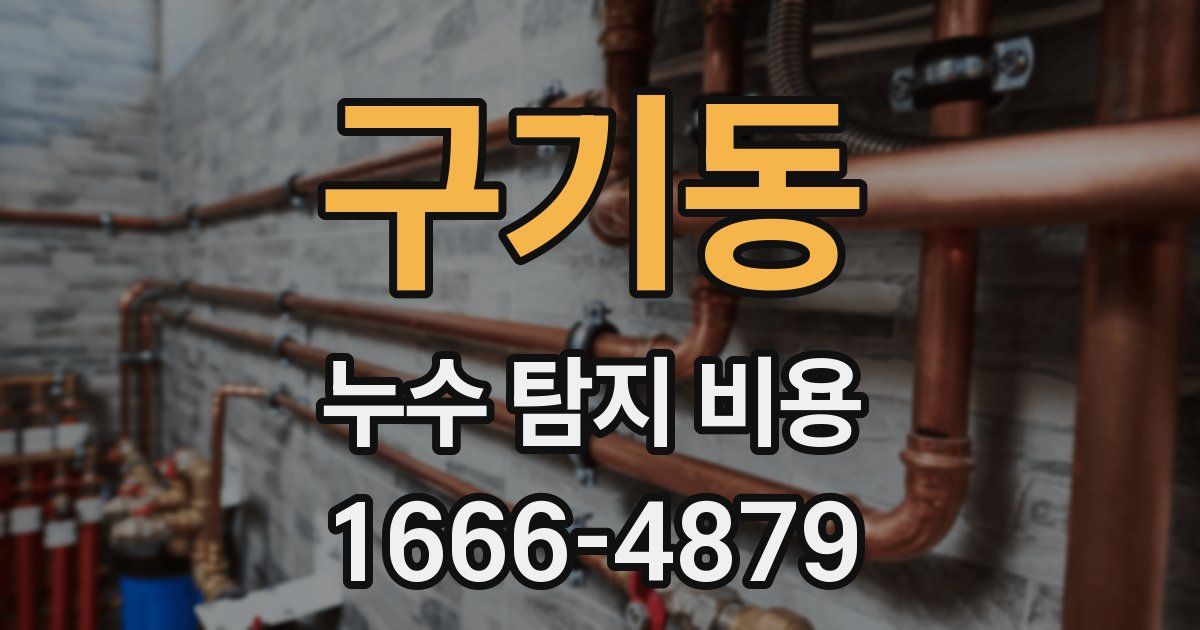 구기동 누수 탐지 비용