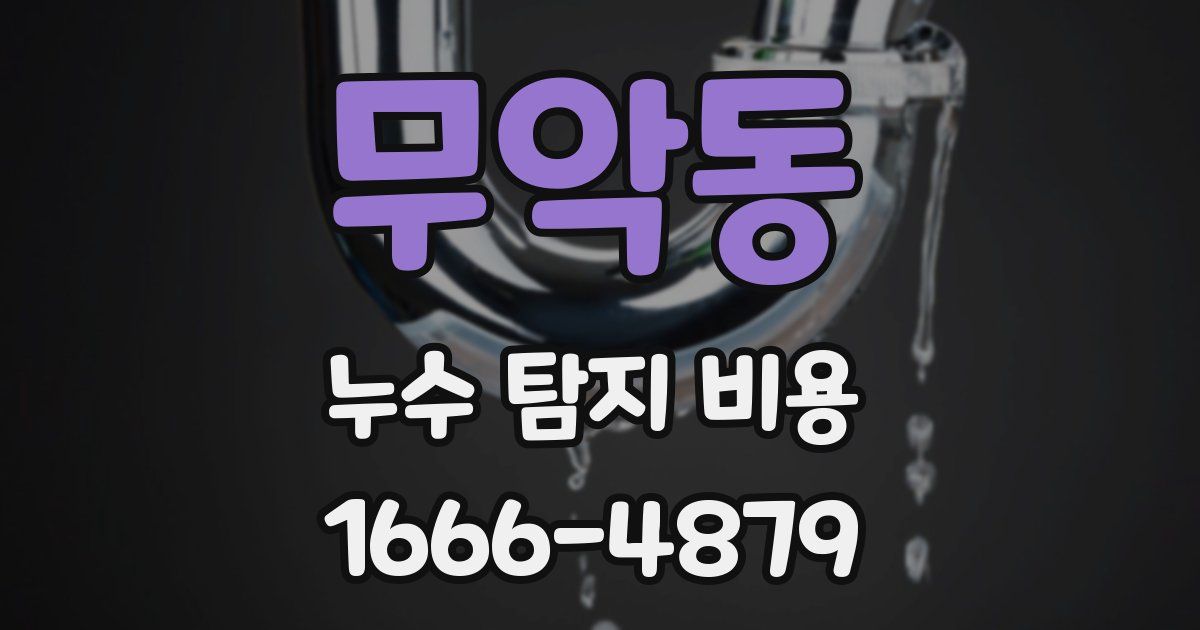 무악동 누수 탐지 비용
