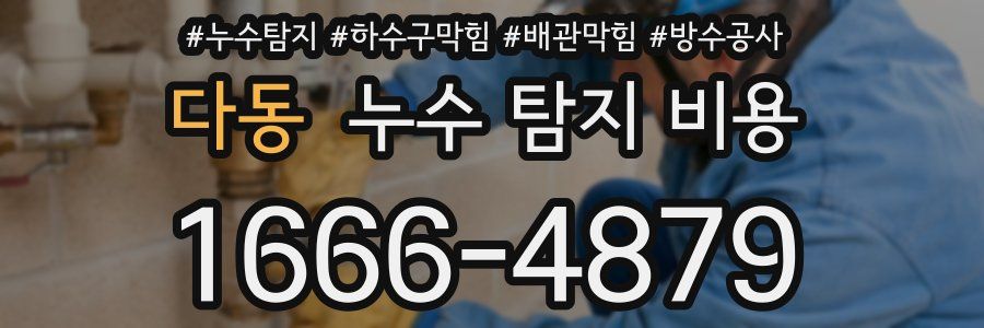다동 누수 탐지 비용