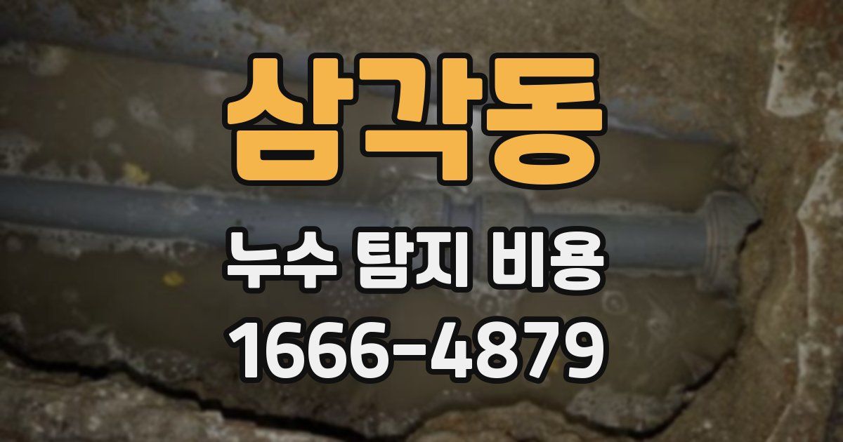 삼각동 누수 탐지 비용