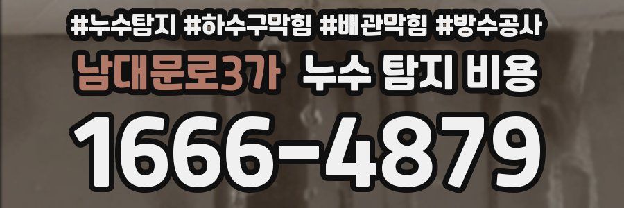 남대문로3가 누수 탐지 비용