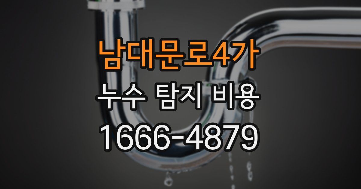 남대문로4가 누수 탐지 비용