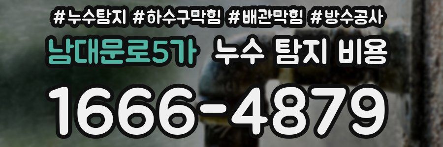 남대문로5가 누수 탐지 비용