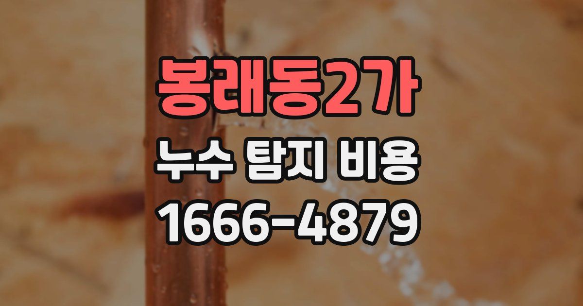 봉래동2가 누수 탐지 비용