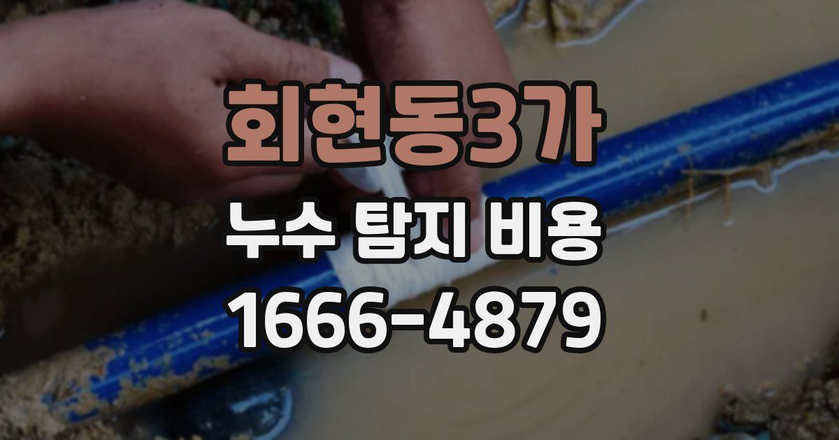 회현동3가 누수 탐지 비용