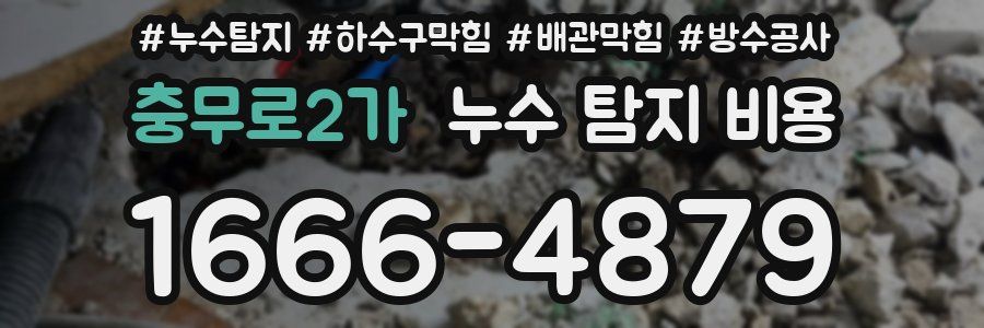 충무로2가 누수 탐지 비용