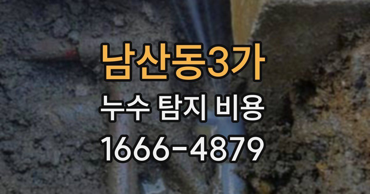 남산동3가 누수 탐지 비용