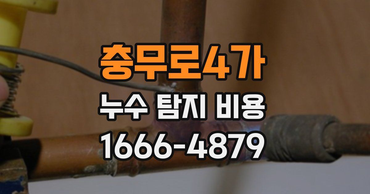 충무로4가 누수 탐지 비용