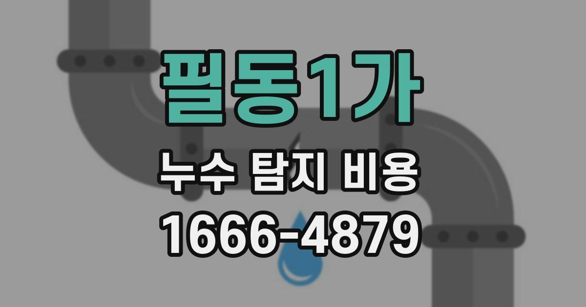 필동1가 누수 탐지 비용