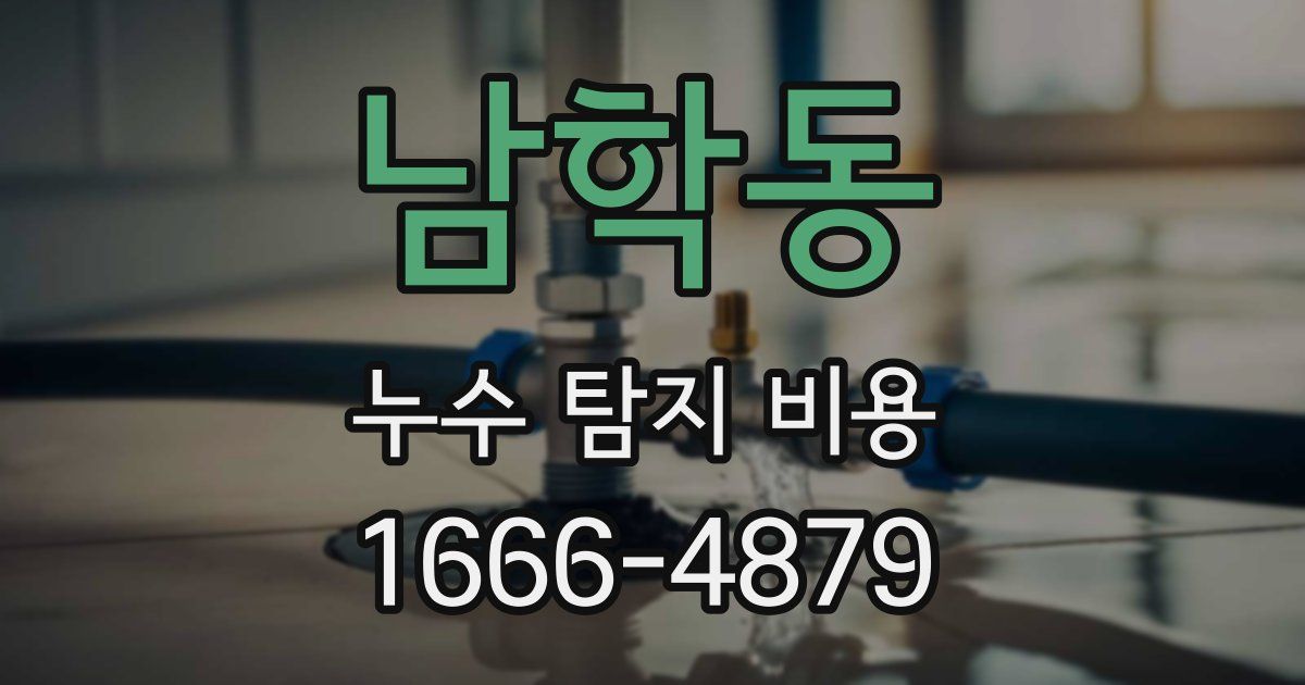남학동 누수 탐지 비용