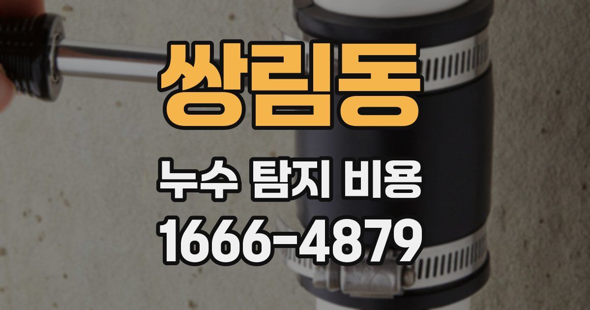 쌍림동 누수 탐지 비용