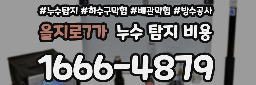 을지로7가 누수 탐지 비용