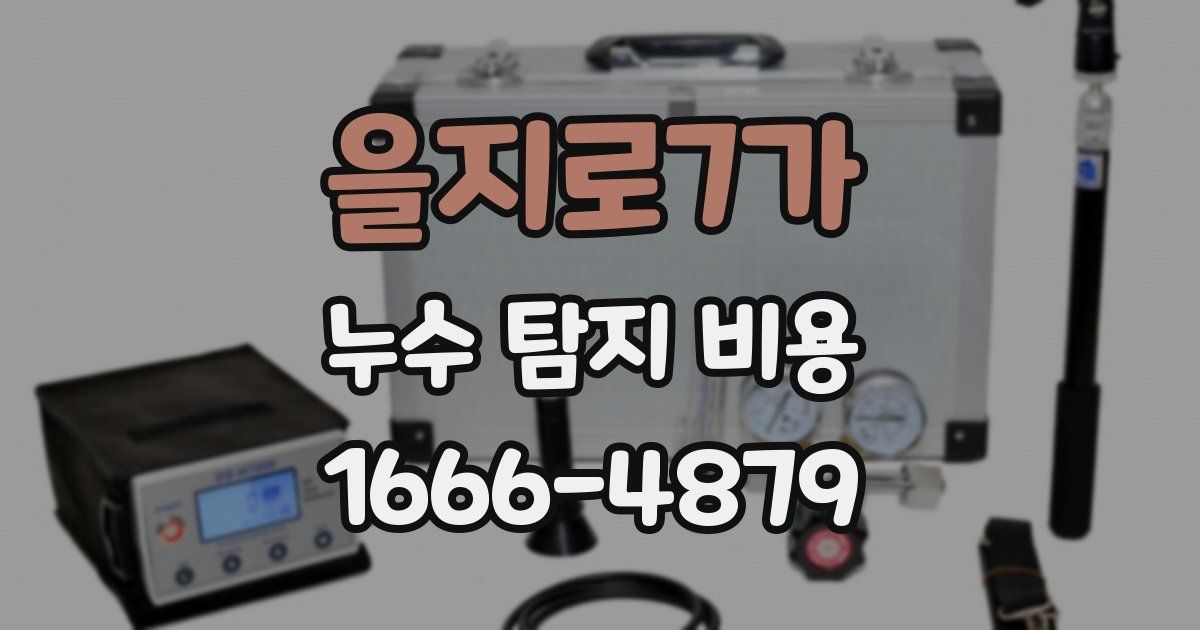 을지로7가 누수 탐지 비용