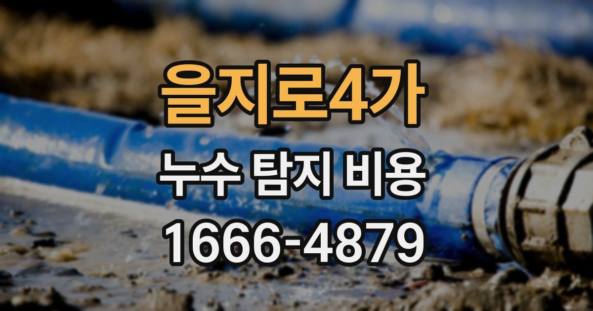 을지로4가 누수 탐지 비용