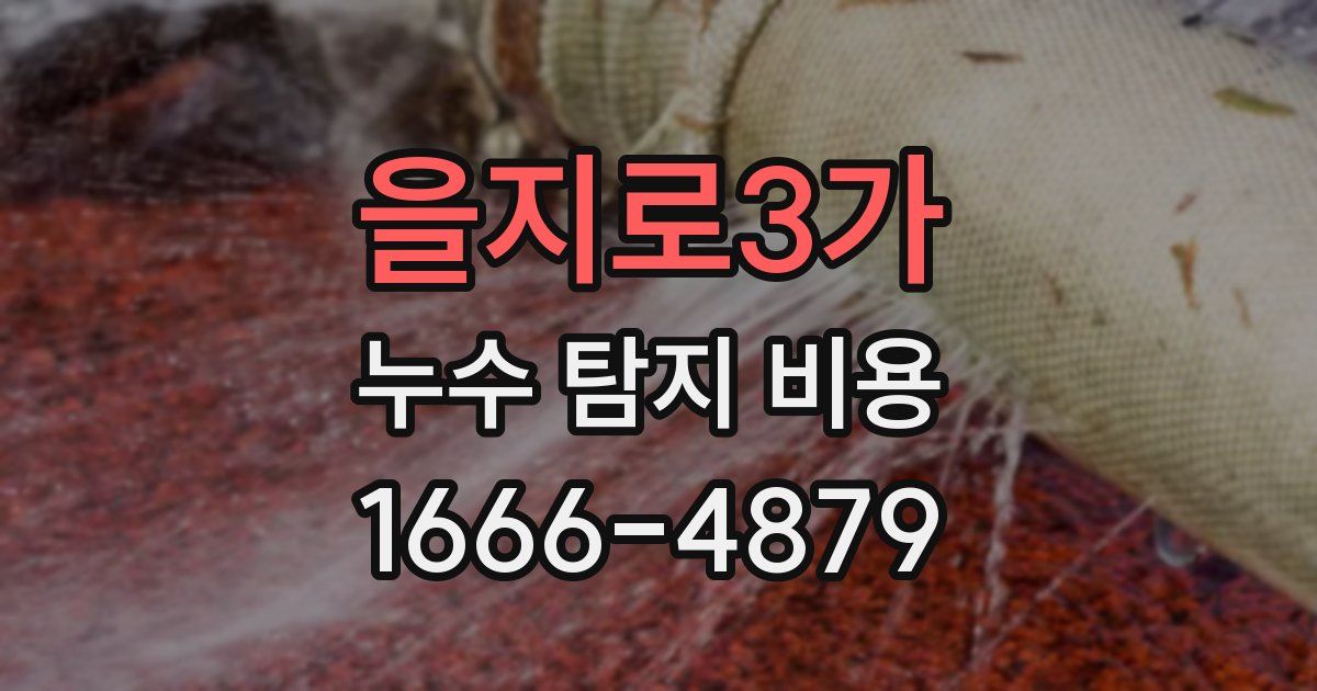 을지로3가 누수 탐지 비용