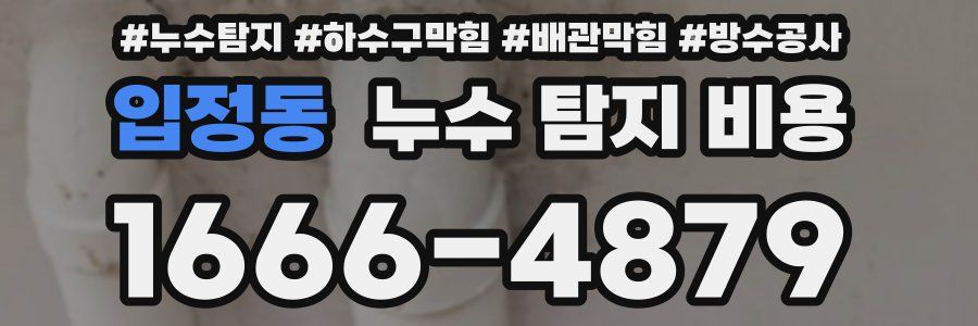 입정동 누수 탐지 비용