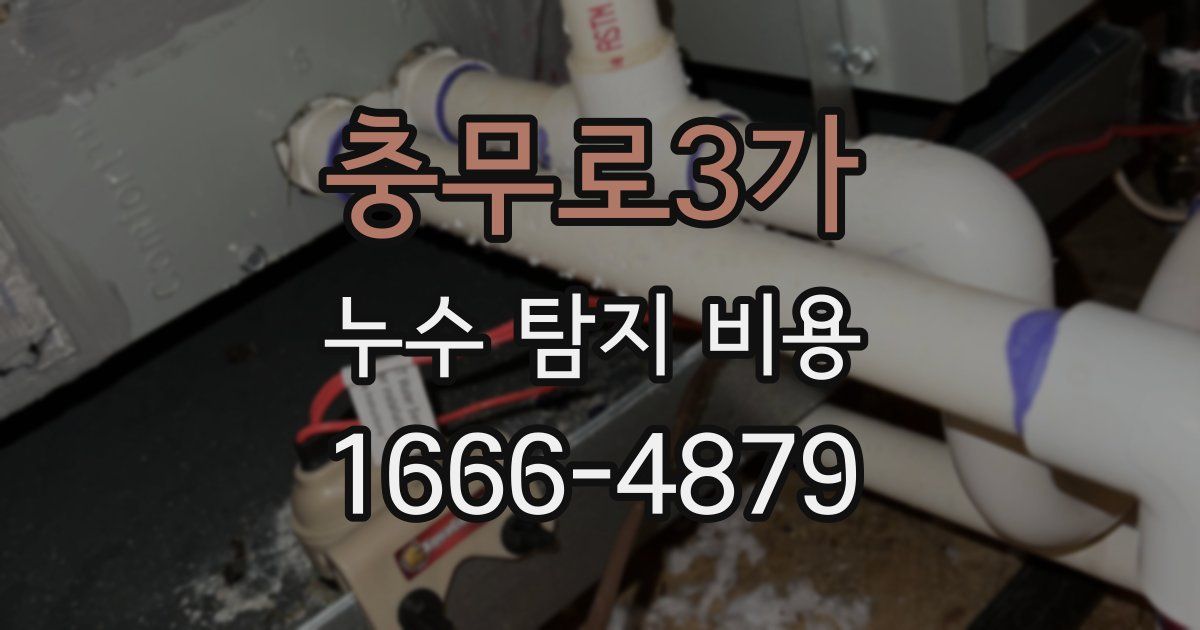 충무로3가 누수 탐지 비용