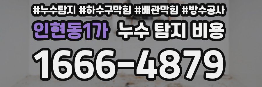 인현동1가 누수 탐지 비용