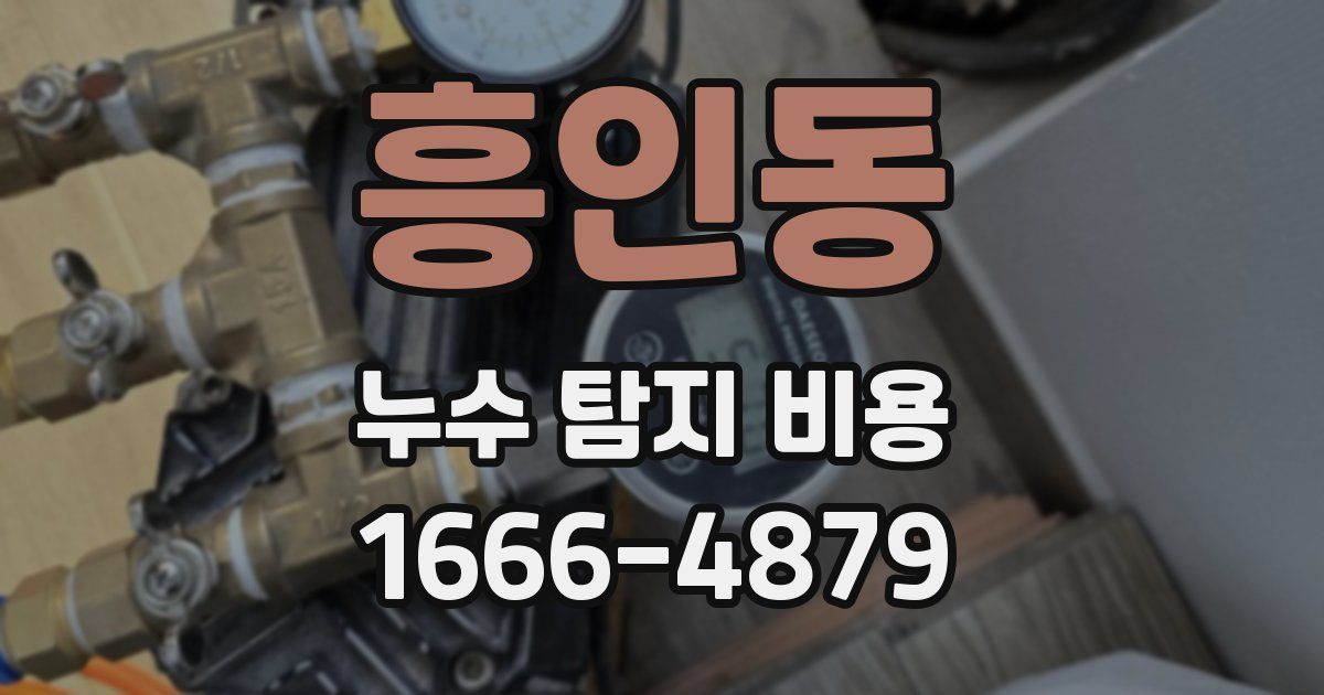 흥인동 누수 탐지 비용