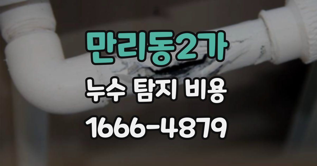 만리동2가 누수 탐지 비용