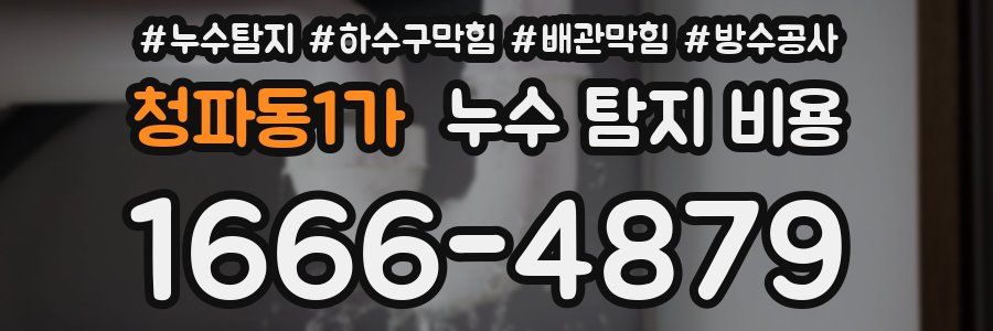 청파동1가 누수 탐지 비용