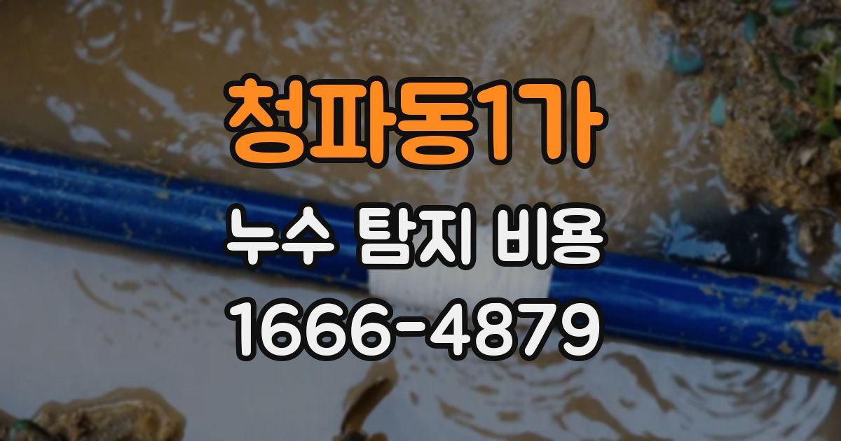 청파동1가 누수 탐지 비용