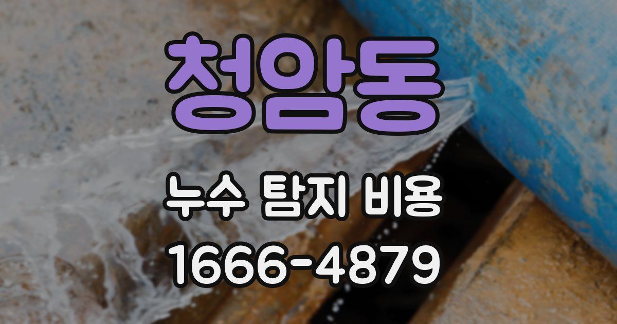 청암동 누수 탐지 비용